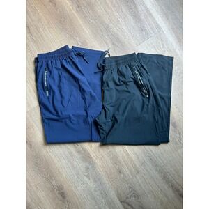 Stretchactive Athletic Joggers Bundle Navy Blue Black Drawstring Pants 2 Pack